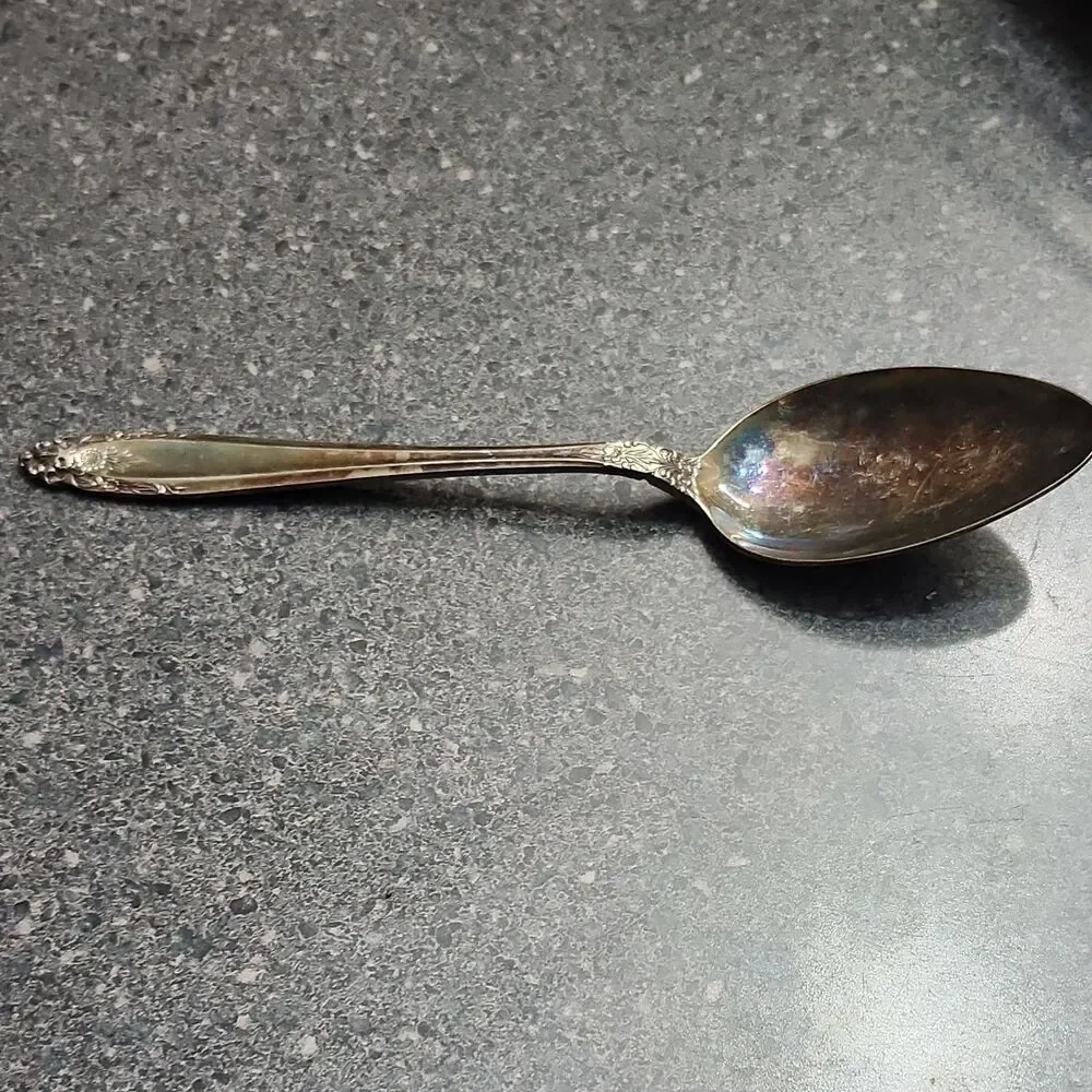 Nickel Silver Japan Ornate Floral Pattern Spoon